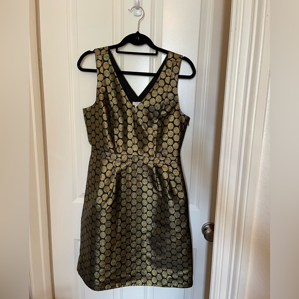 J. CREW NWT gold and back dress, size 8